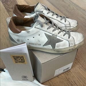 Authentic Golden Goose women’s White and Gray Sneakers - Super Star classic